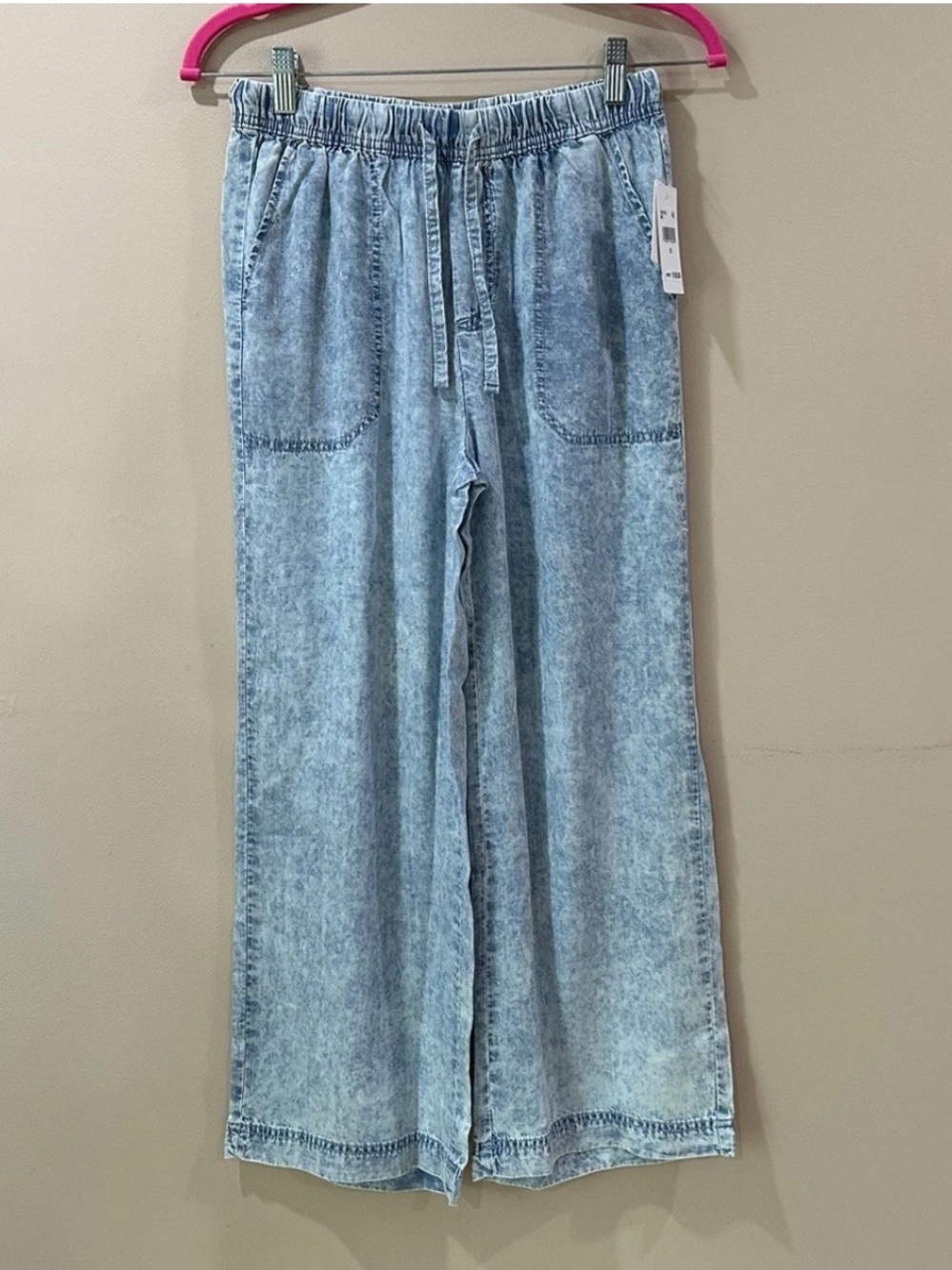 NWT Splendid Women’s s Adele Indigo Palazzo Pants Wide Leg Cropped Blue Coastal